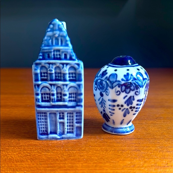 Blue and White Ceramic Art Set delft porcelain Dutch 647 as is - Picture 1 of 6